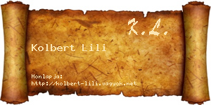 Kolbert Lili névjegykártya