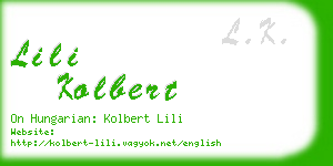 lili kolbert business card